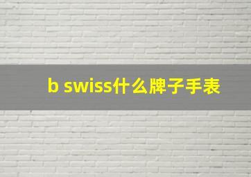 b swiss什么牌子手表